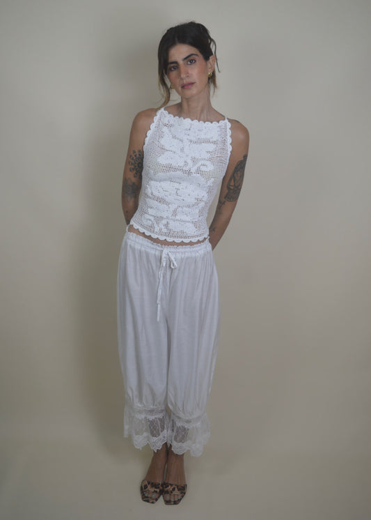 Breezy Lace Trim Beach Pants