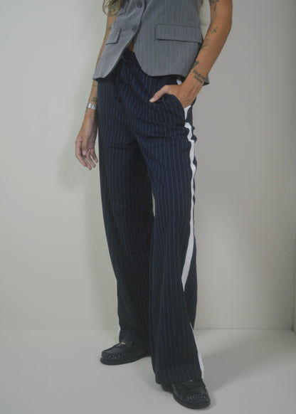 Navy Striped Pant