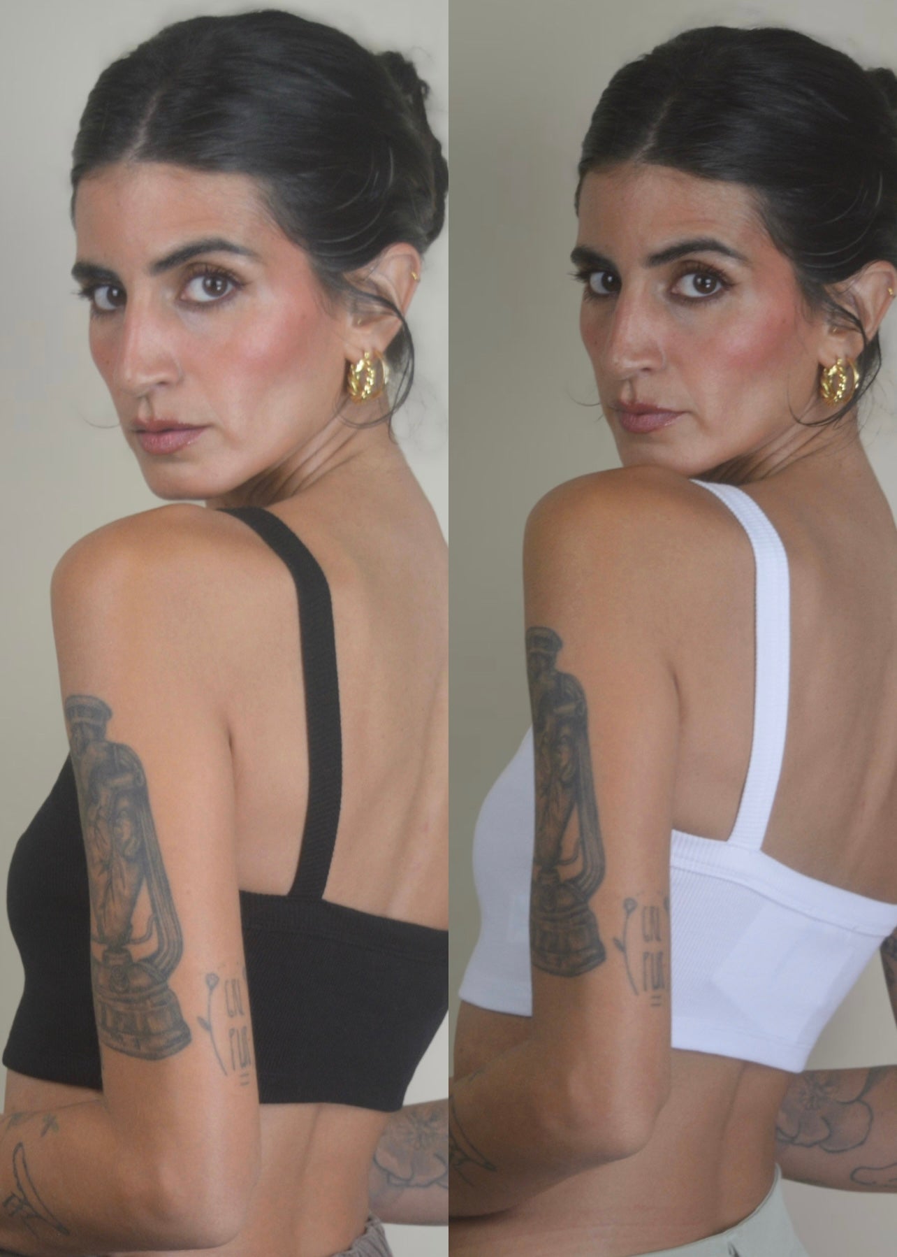 The Basic Ribbed Cropped Top             Black|White
