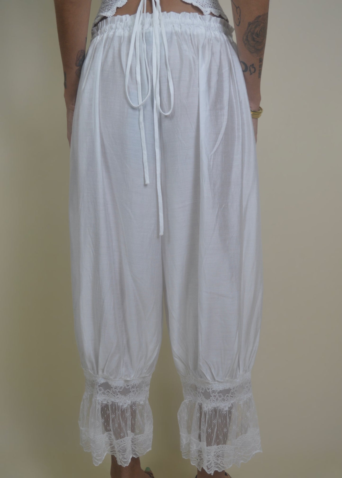 Breezy Lace Trim Beach Pants