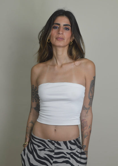 Ivory Basic Cotton Tube Top