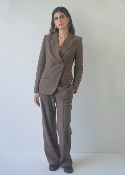 Chocolate Tailored Suit Set