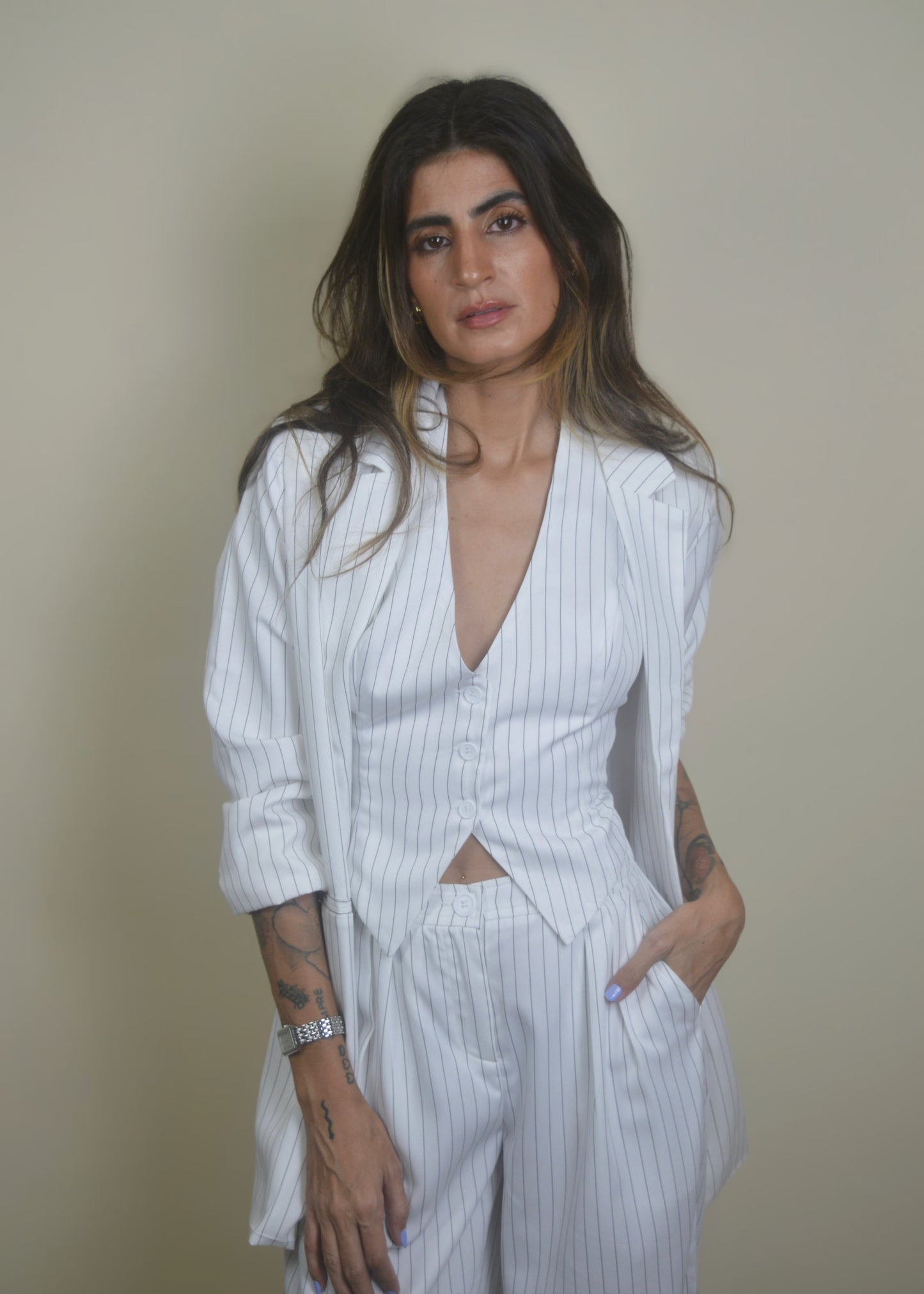 Striped Light Blazer Jacket