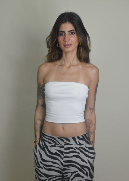 Ivory Basic Cotton Tube Top