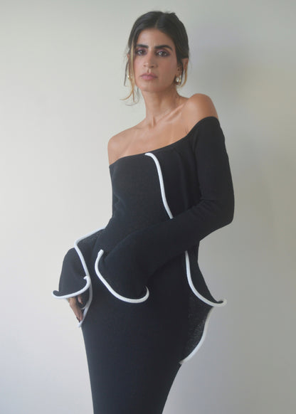 Midnight Ruffle Maxi Dress