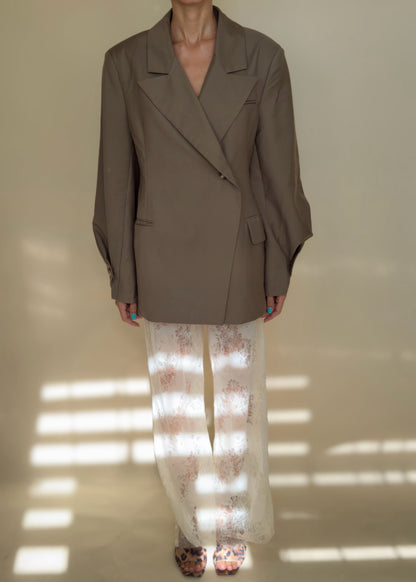 Truffle Woven Oversized Blazer