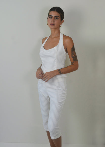 Pinstripe Halter Top