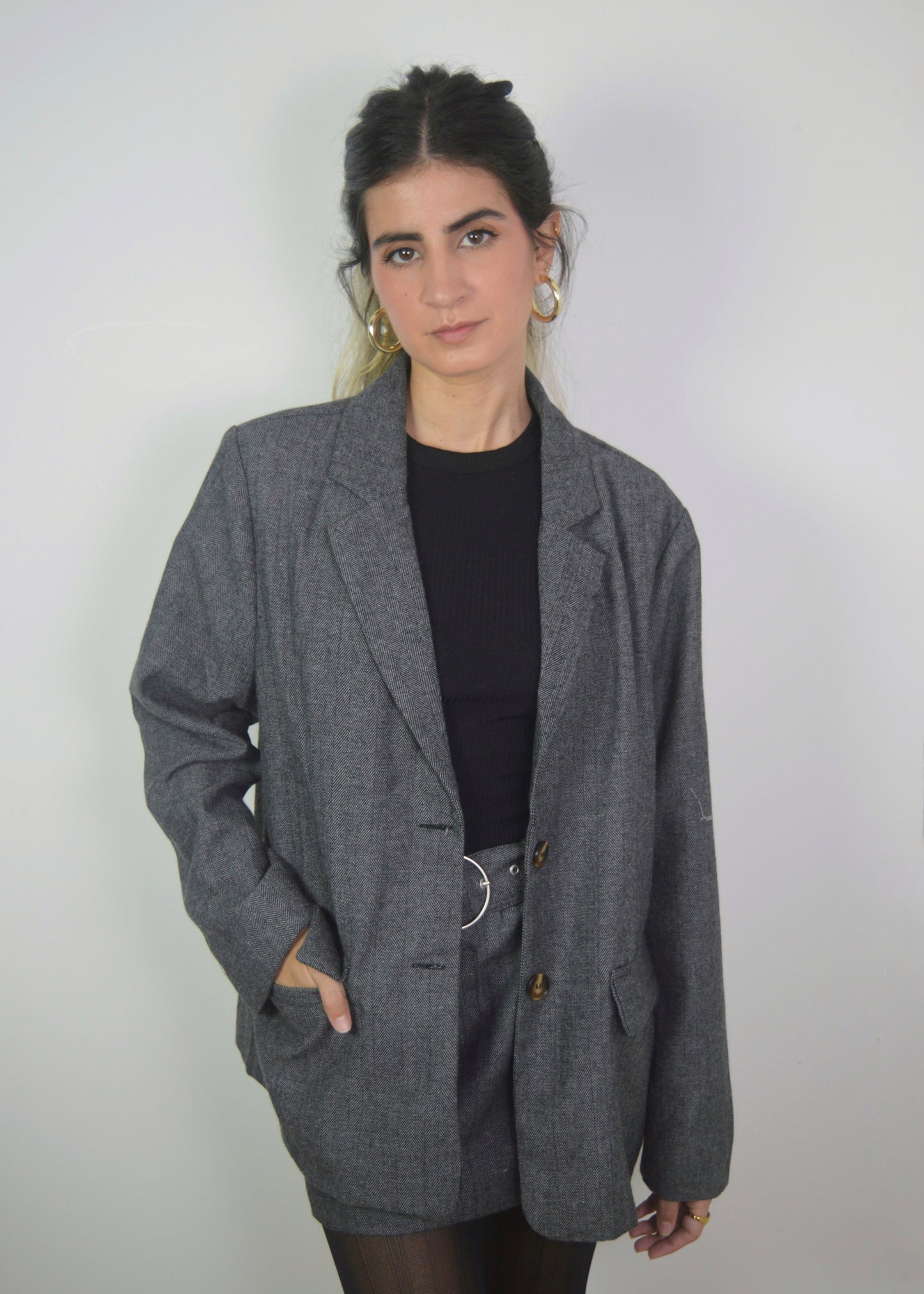 Charcoal Oversized Blazer