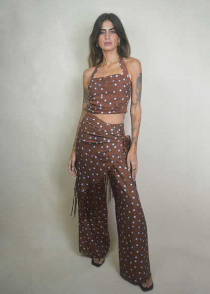 Azul Polka Dot Fringe Set