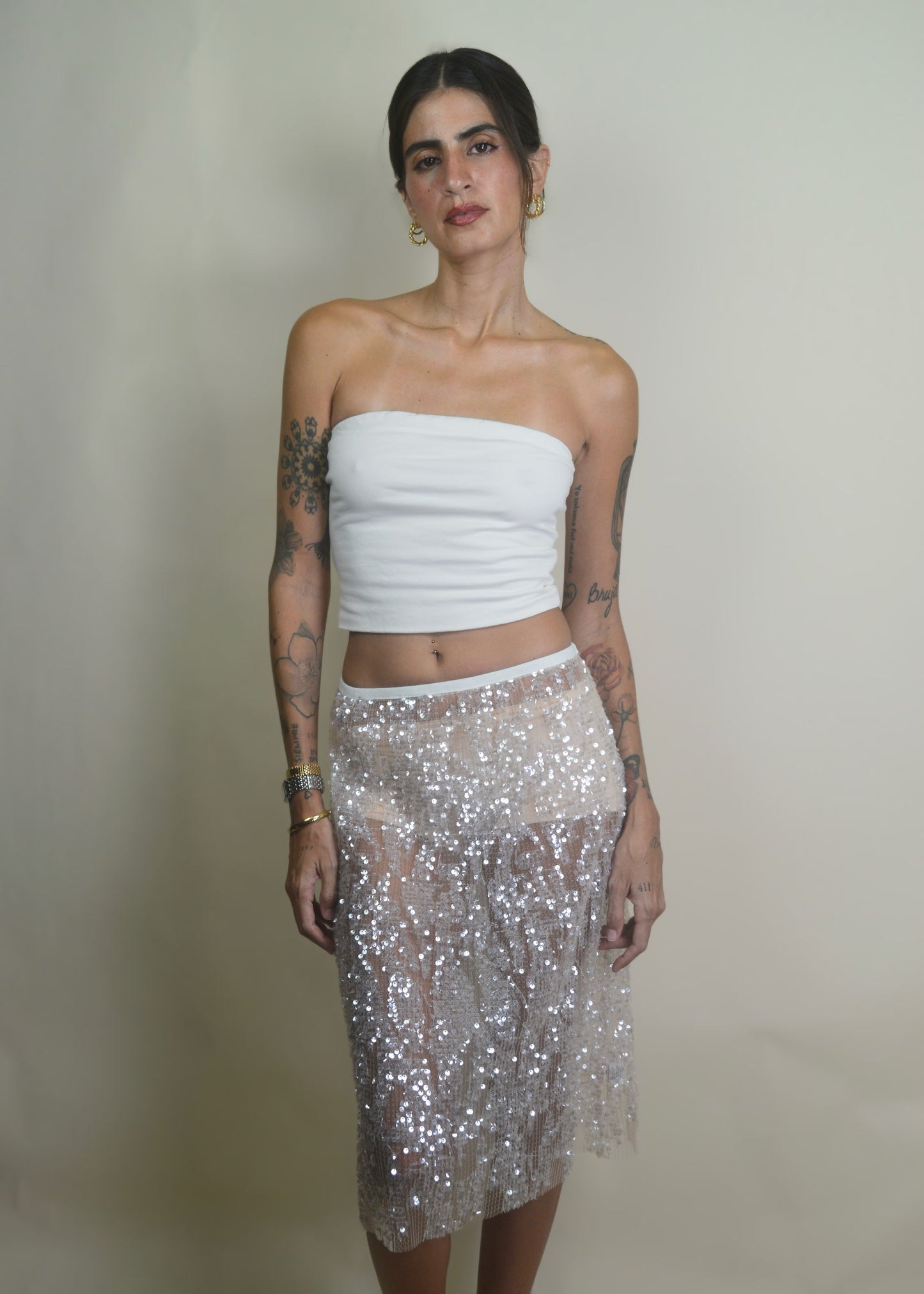 Sparkling Sequin Midi Skirt