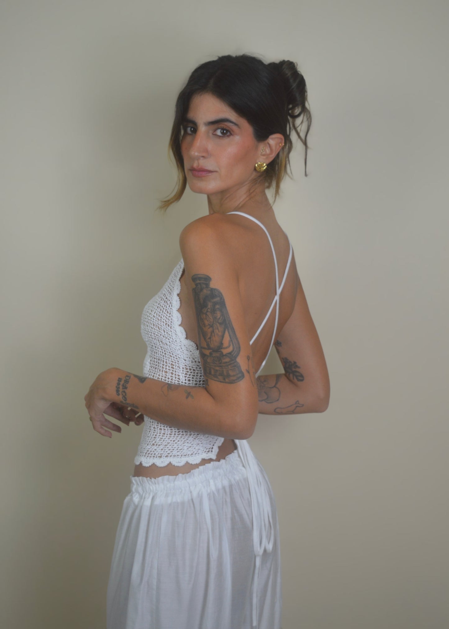 Flower Backless Crochet Cross‑Back Top RESTOCKED