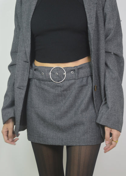 Charcoal Belted Skirt