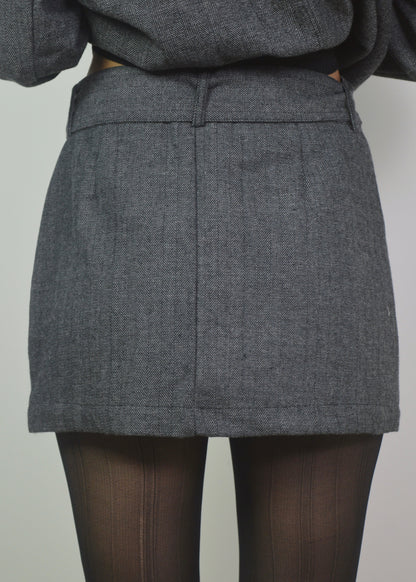 Charcoal Belted Skirt