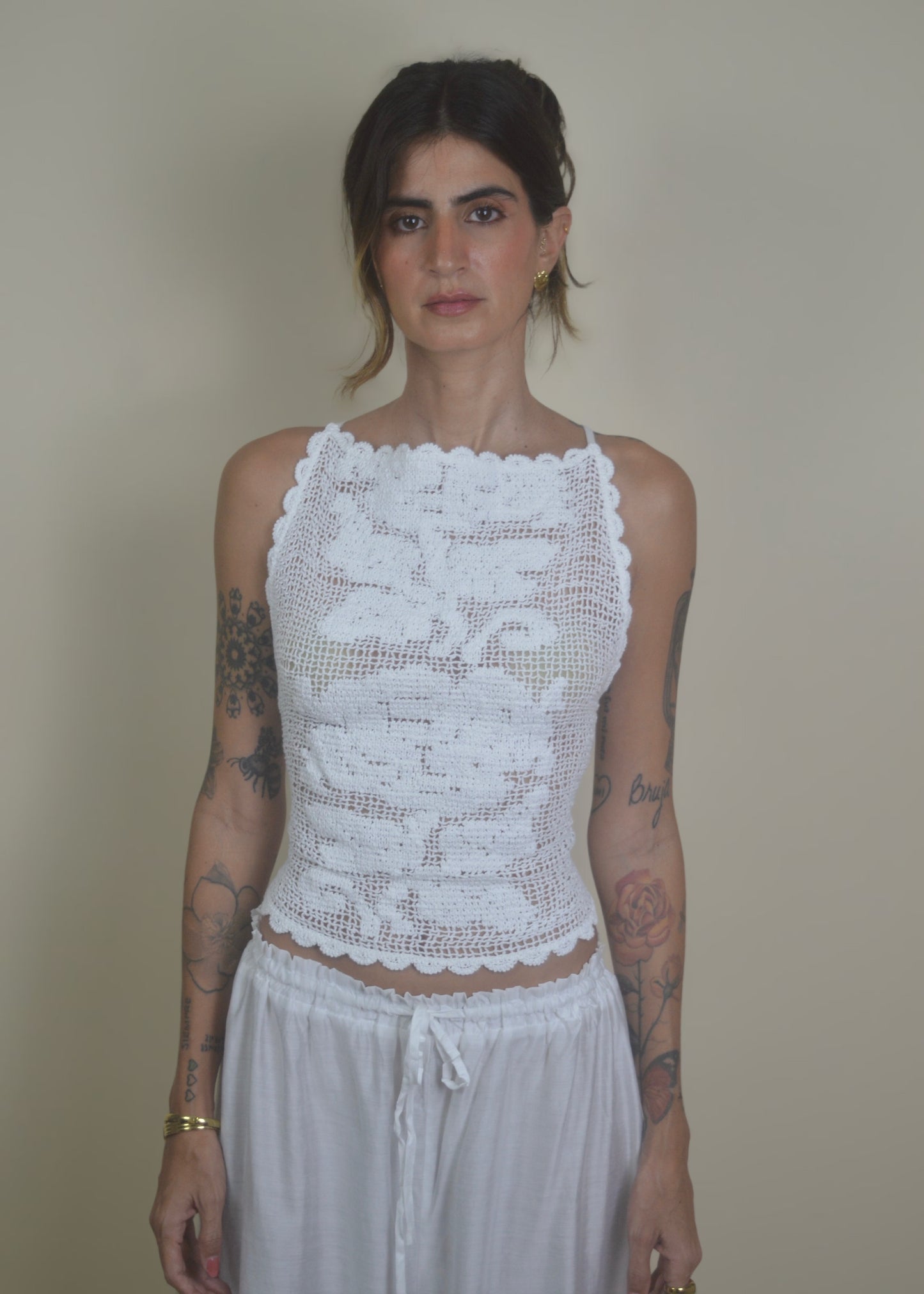 Flower Backless Crochet Cross‑Back Top RESTOCKED