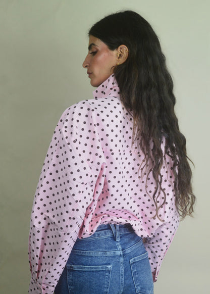 Pink & Brown Polka Dot Jacket