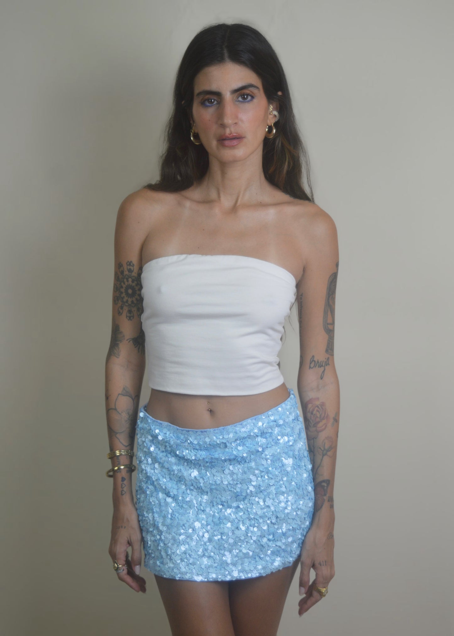 Sky Sequins Mini Skort