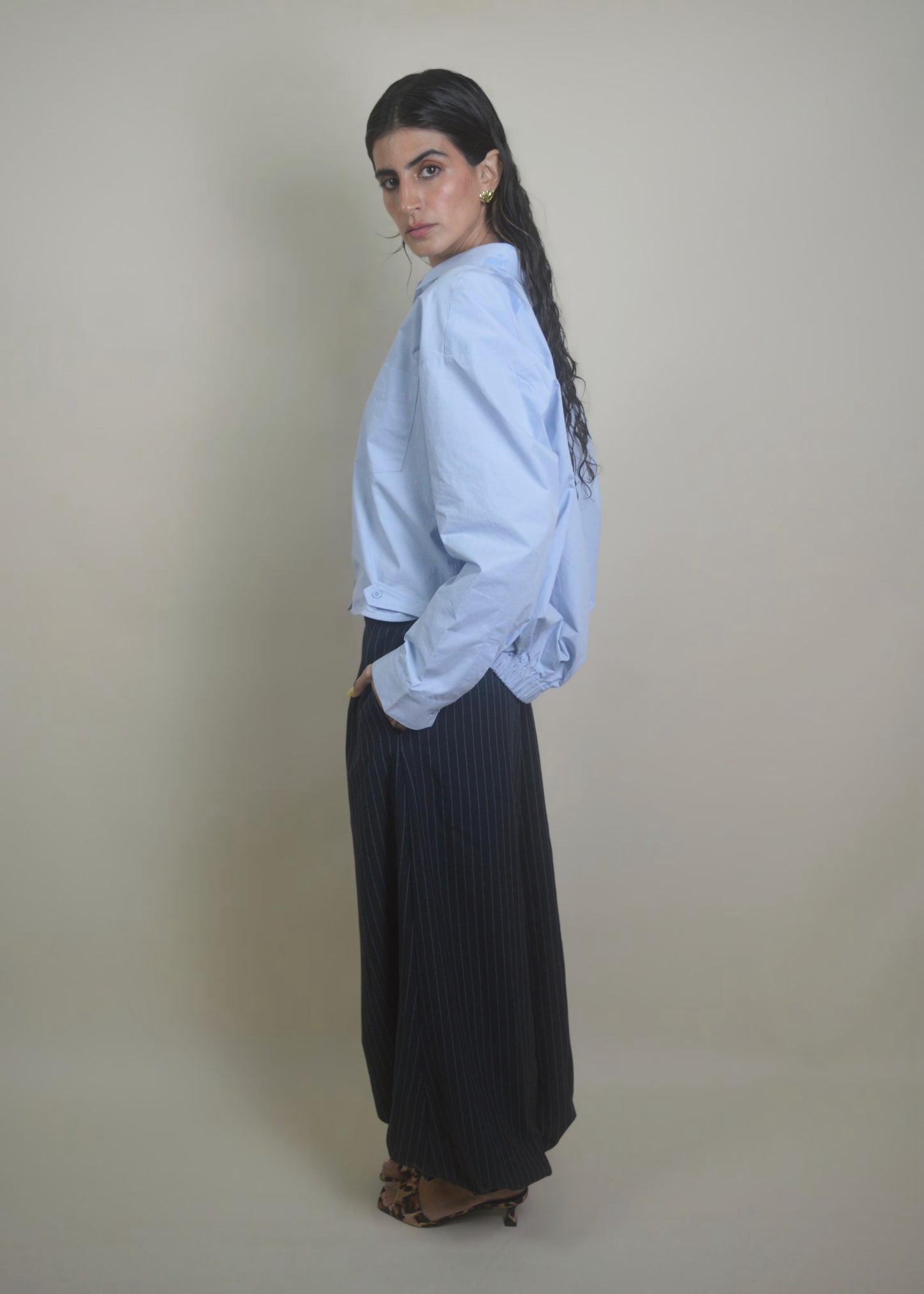 Pinstripe Balloon Pants