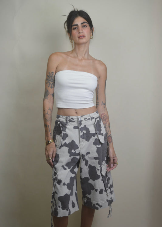 Printed Cargo Jorts