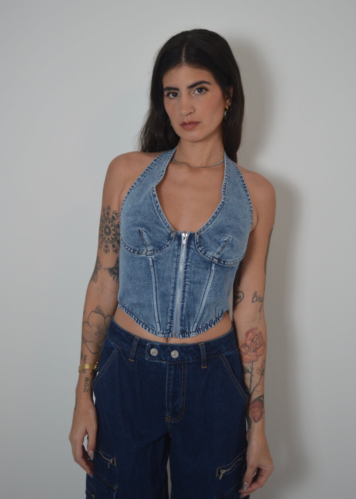 Denim Halter Top