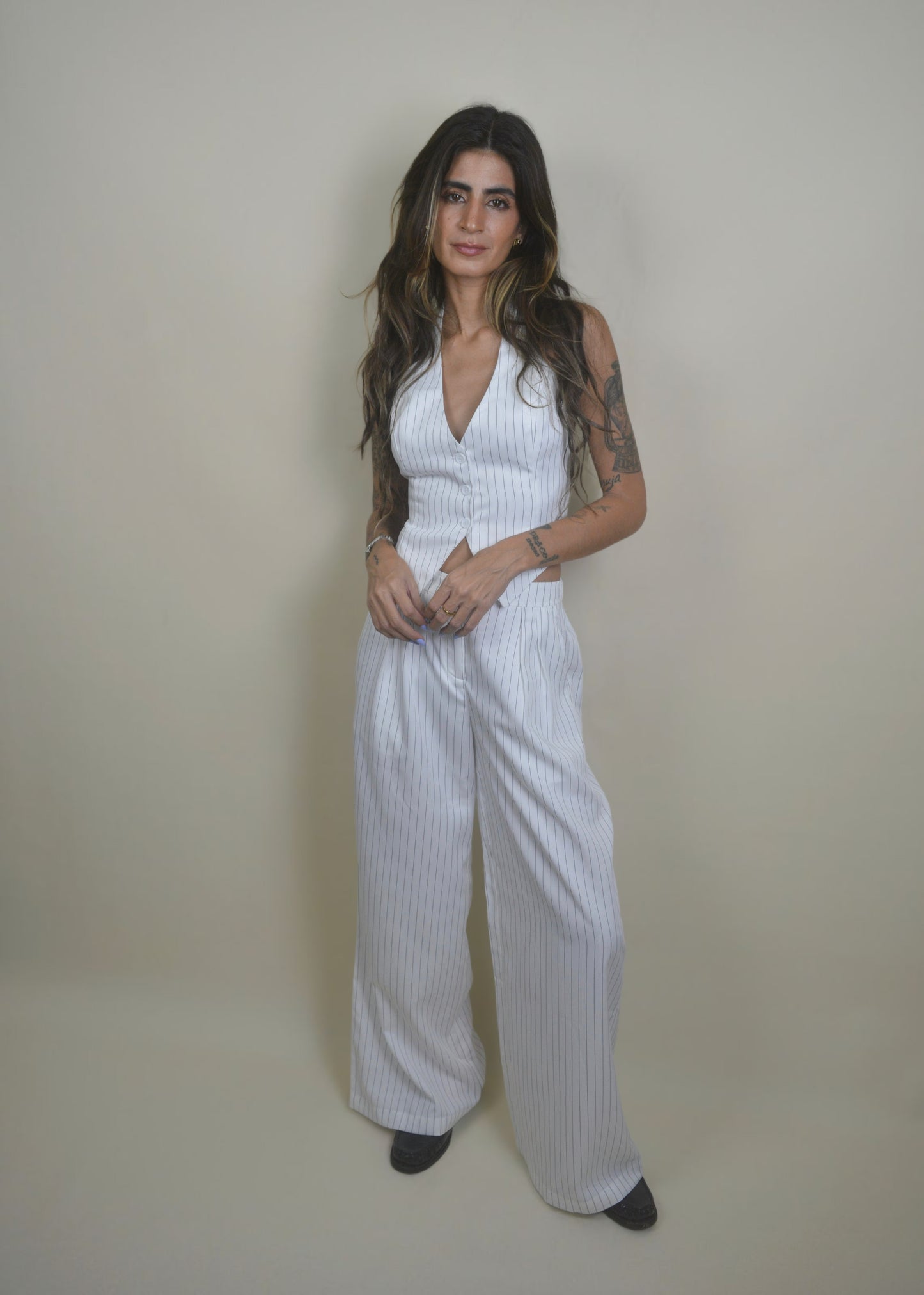 Striped White Set