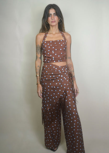 Azul Polka Dot Fringe Set