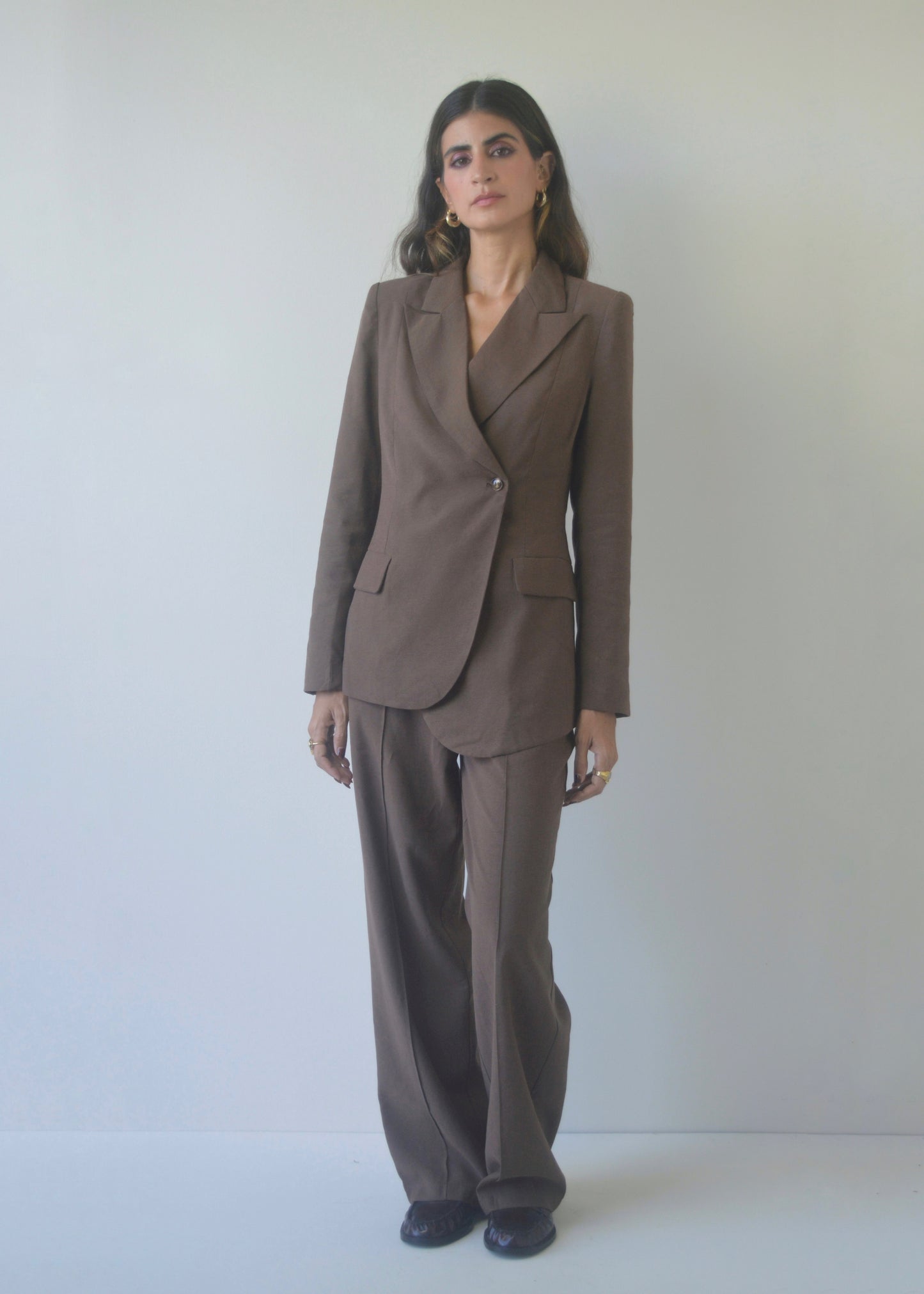 Chocolate Tailored Suit Set