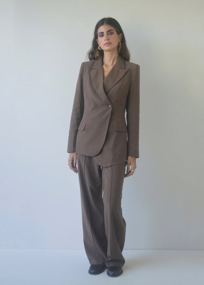 Chocolate Tailored Suit Set