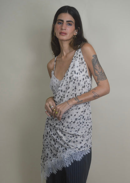 Delicate Asymmetrical Lace Whisper Top