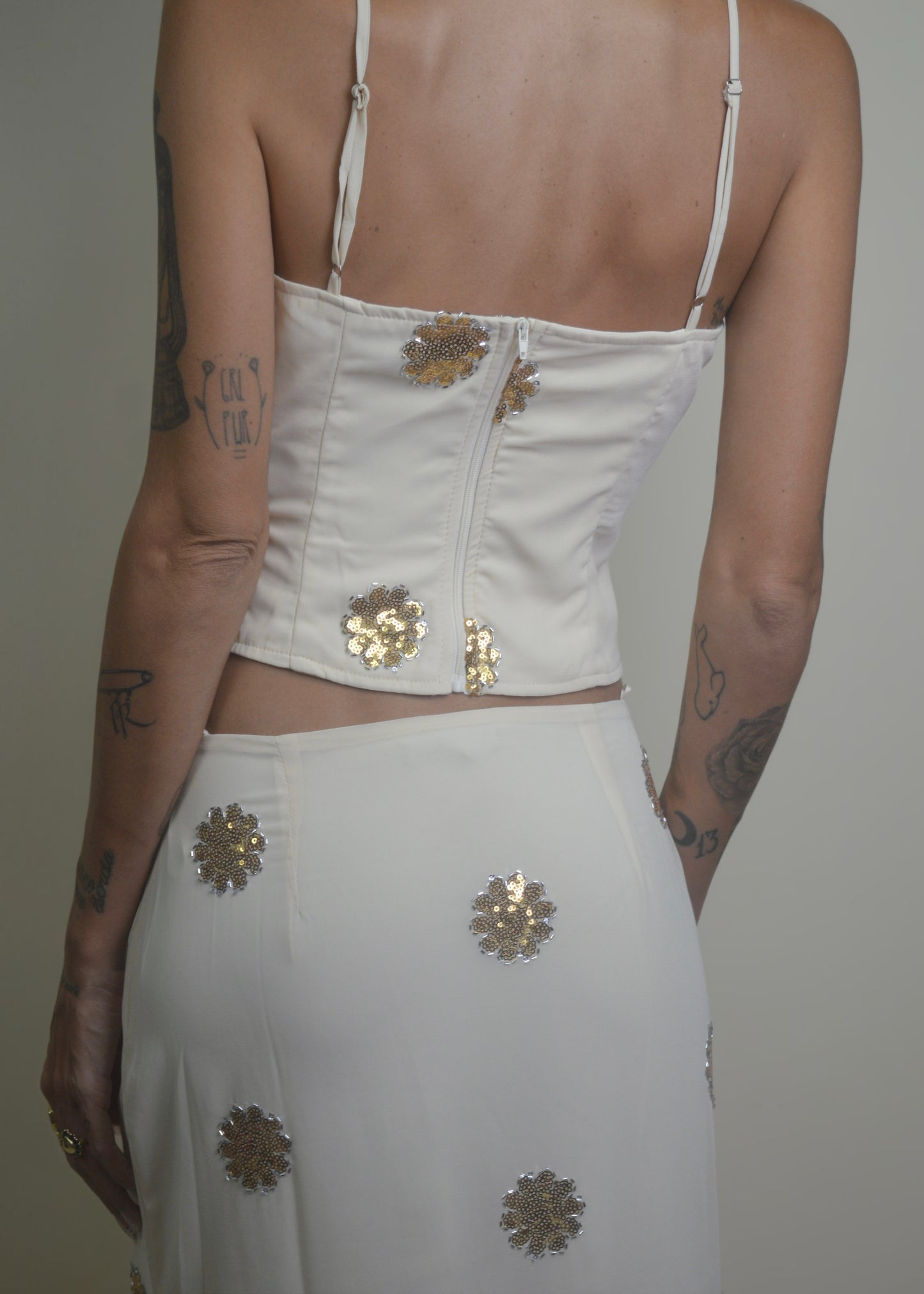 Golden Bloom Sequin Cami Top