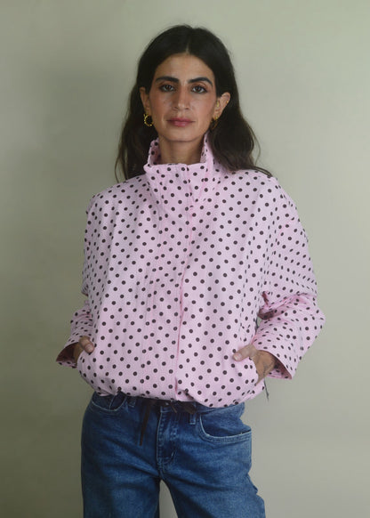 Pink & Brown Polka Dot Jacket