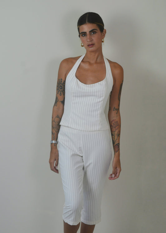 Pinstripe Halter Top