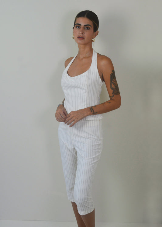 Pinstripe Capri Pant