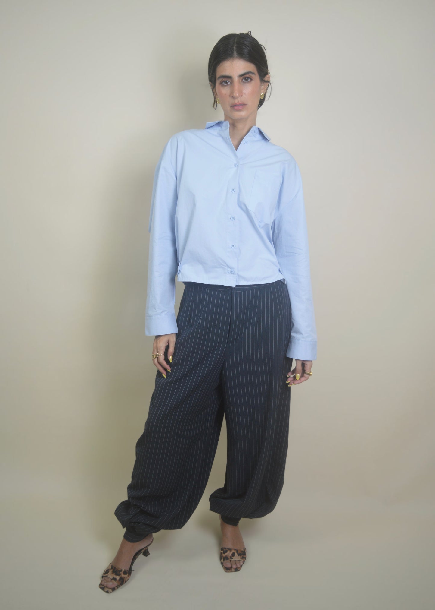 Pinstripe Balloon Pants