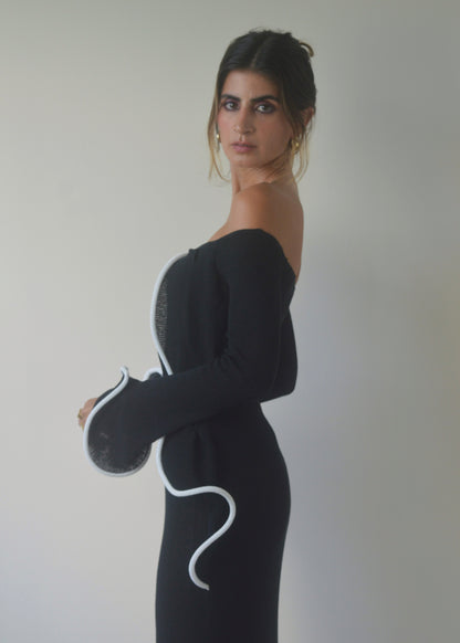 Midnight Ruffle Maxi Dress