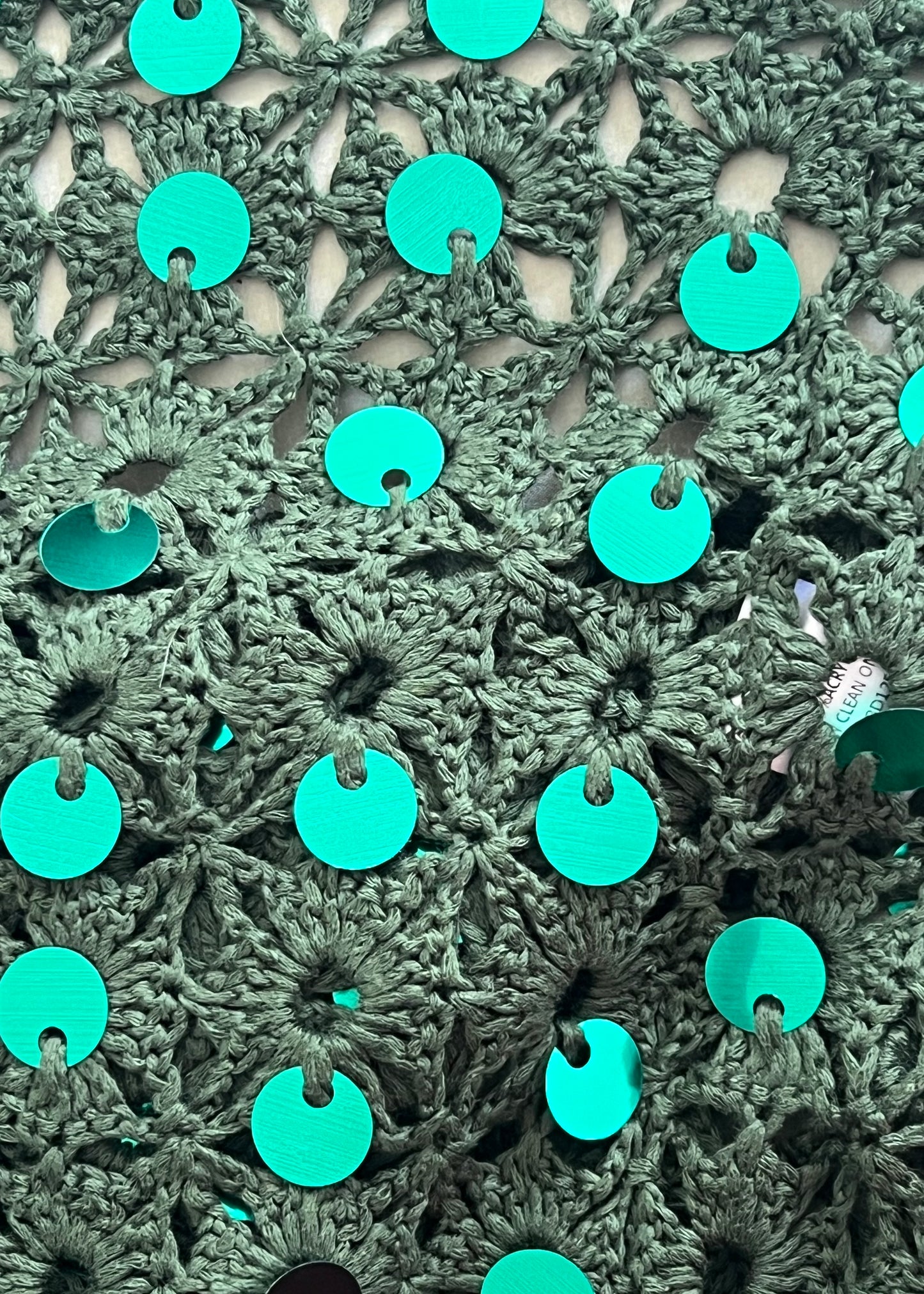 Emerald Sequin Crochet Dress