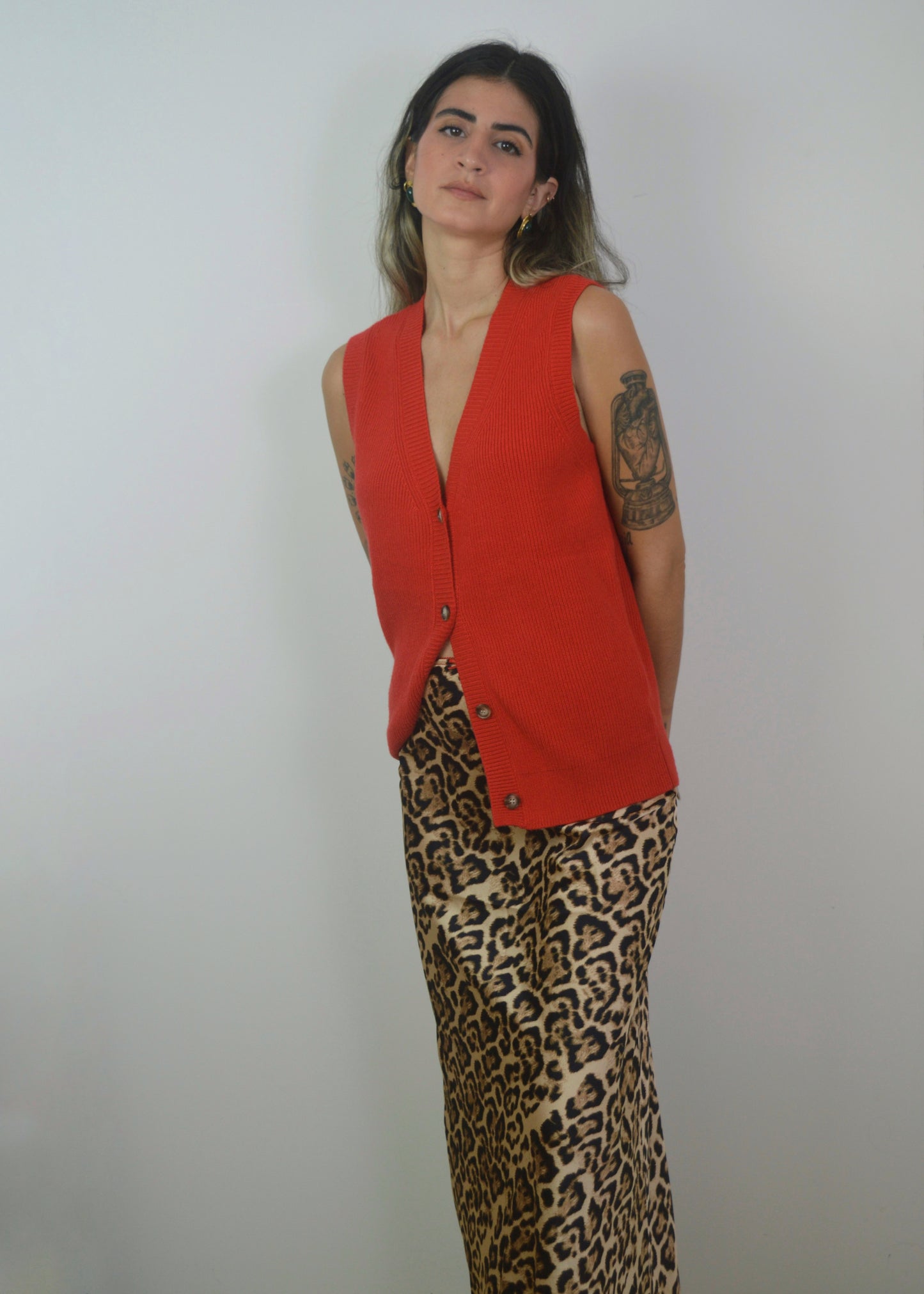 Satin Leopard Maxi Skirt