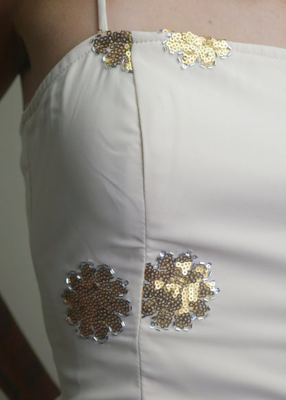 Golden Bloom Sequin Cami Top