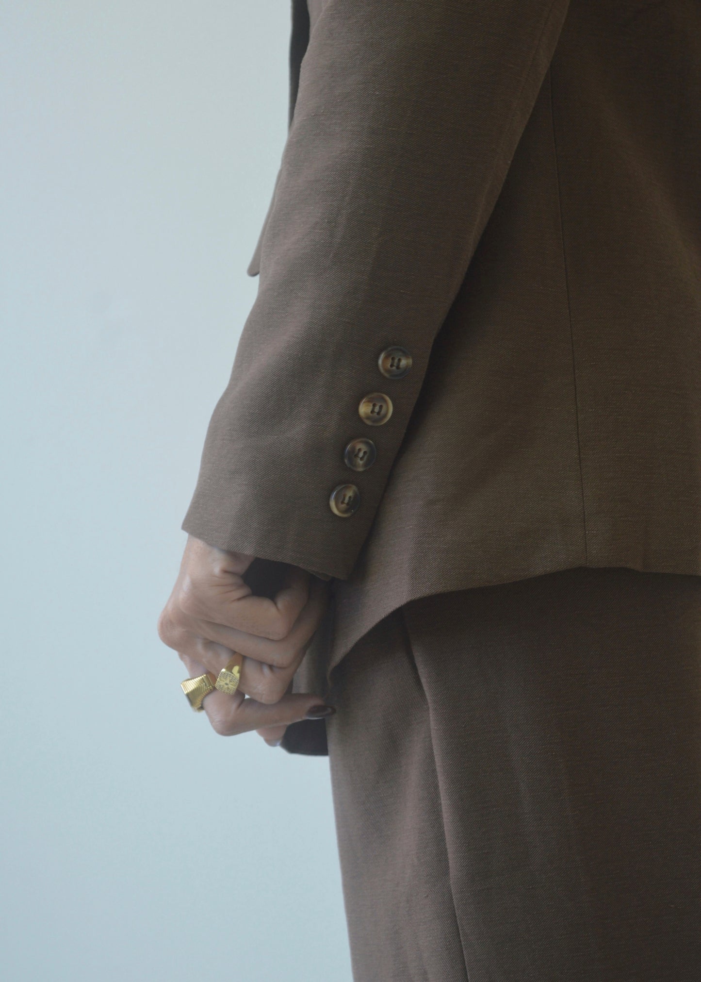 Chocolate Tailored Suit Set