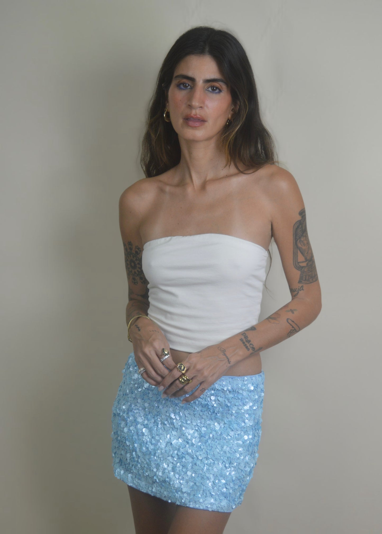 Sky Sequins Mini Skort