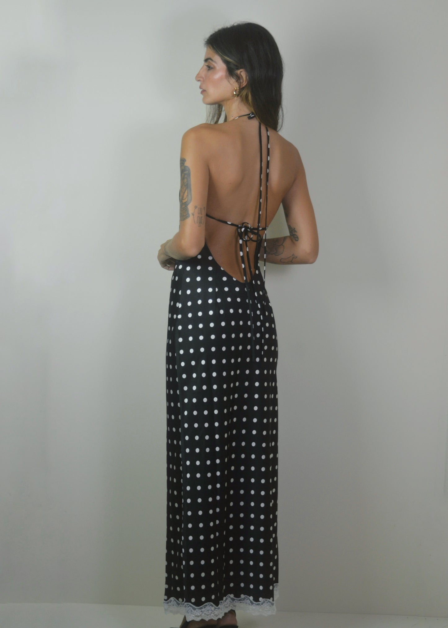 Polka Lace Halter Dress