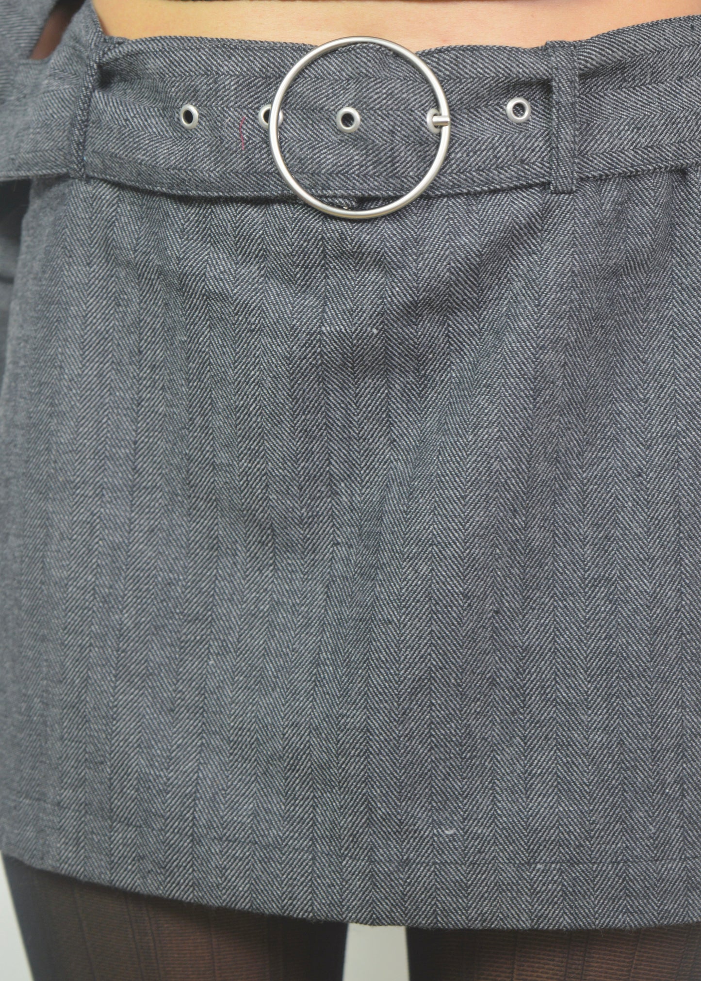 Charcoal Belted Skirt