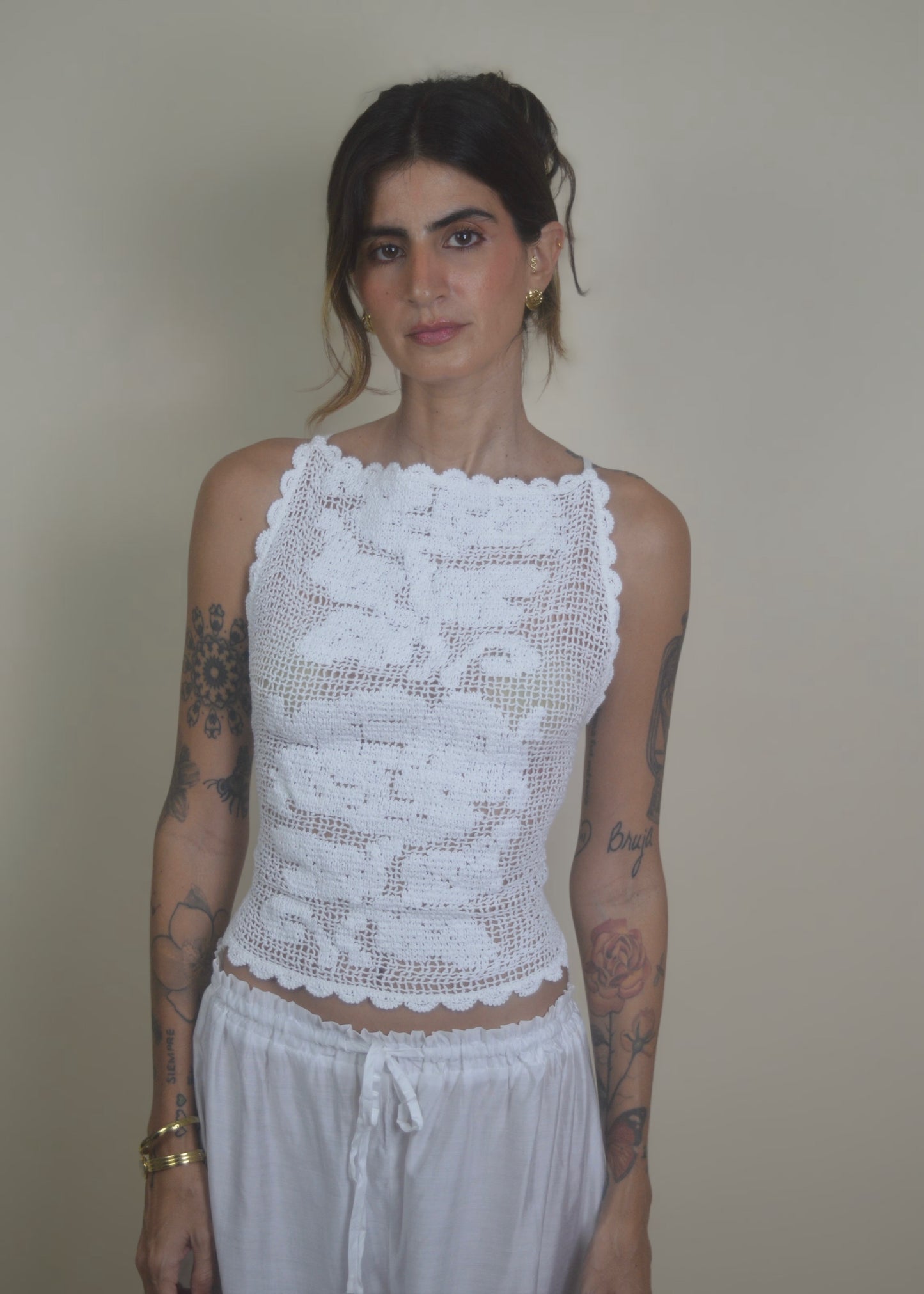 Flower Backless Crochet Cross‑Back Top RESTOCKED