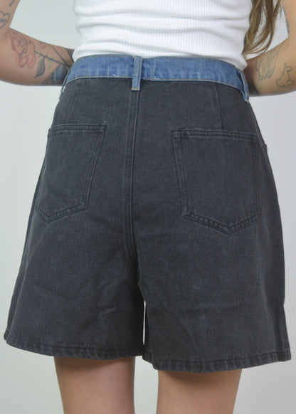 Denim Contrast Shorts