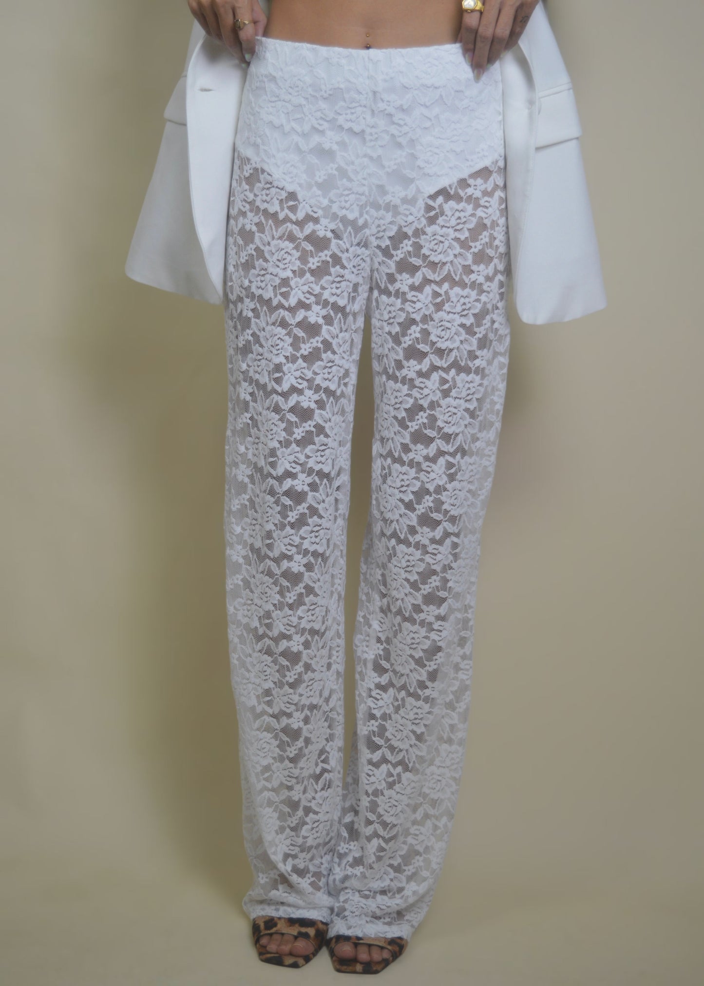 The Lace Pant White