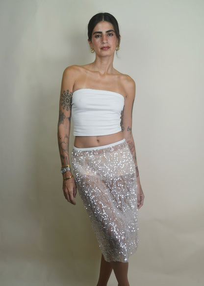 Sparkling Sequin Midi Skirt