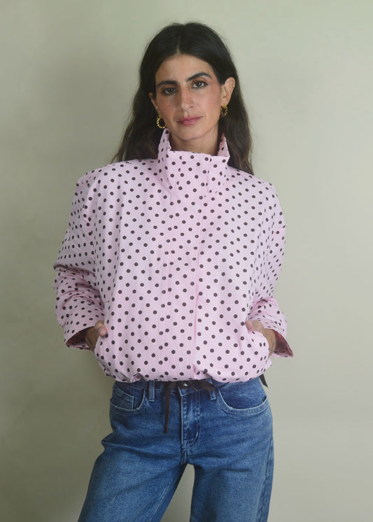 Pink & Brown Polka Dot Jacket