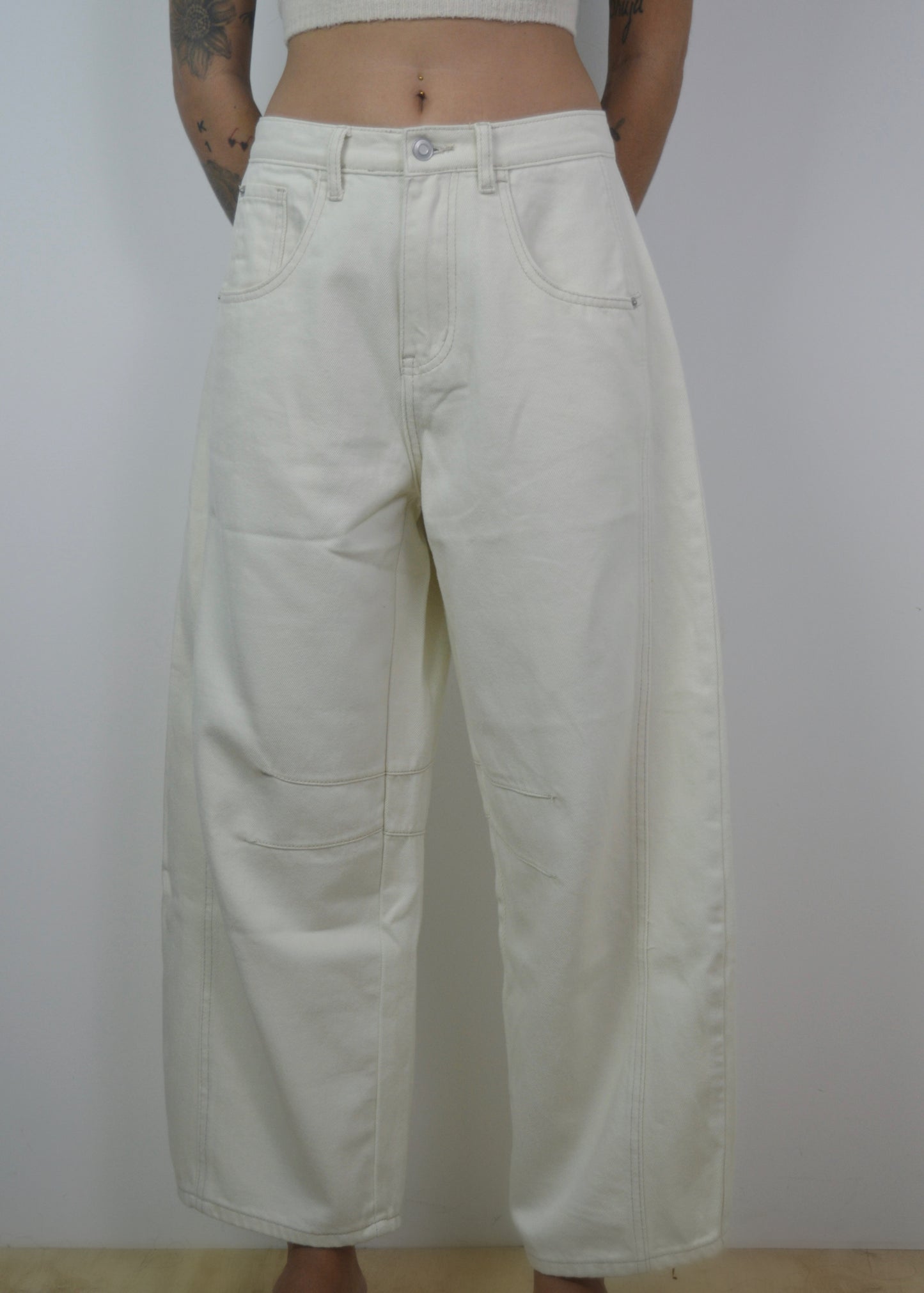 Ivory Barrel Jeans