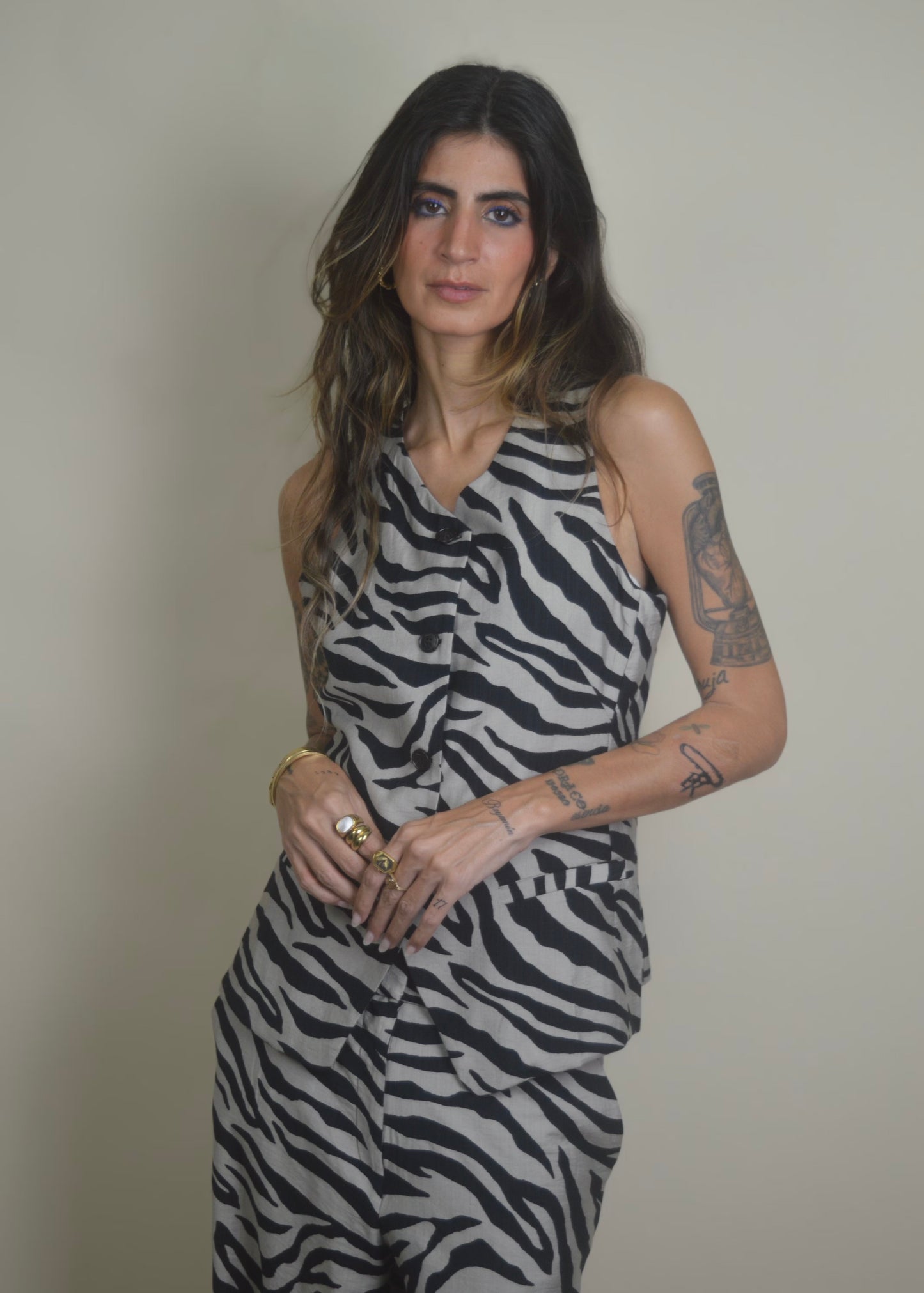 Zebra V‑Neck Vest Top RESTOCKED