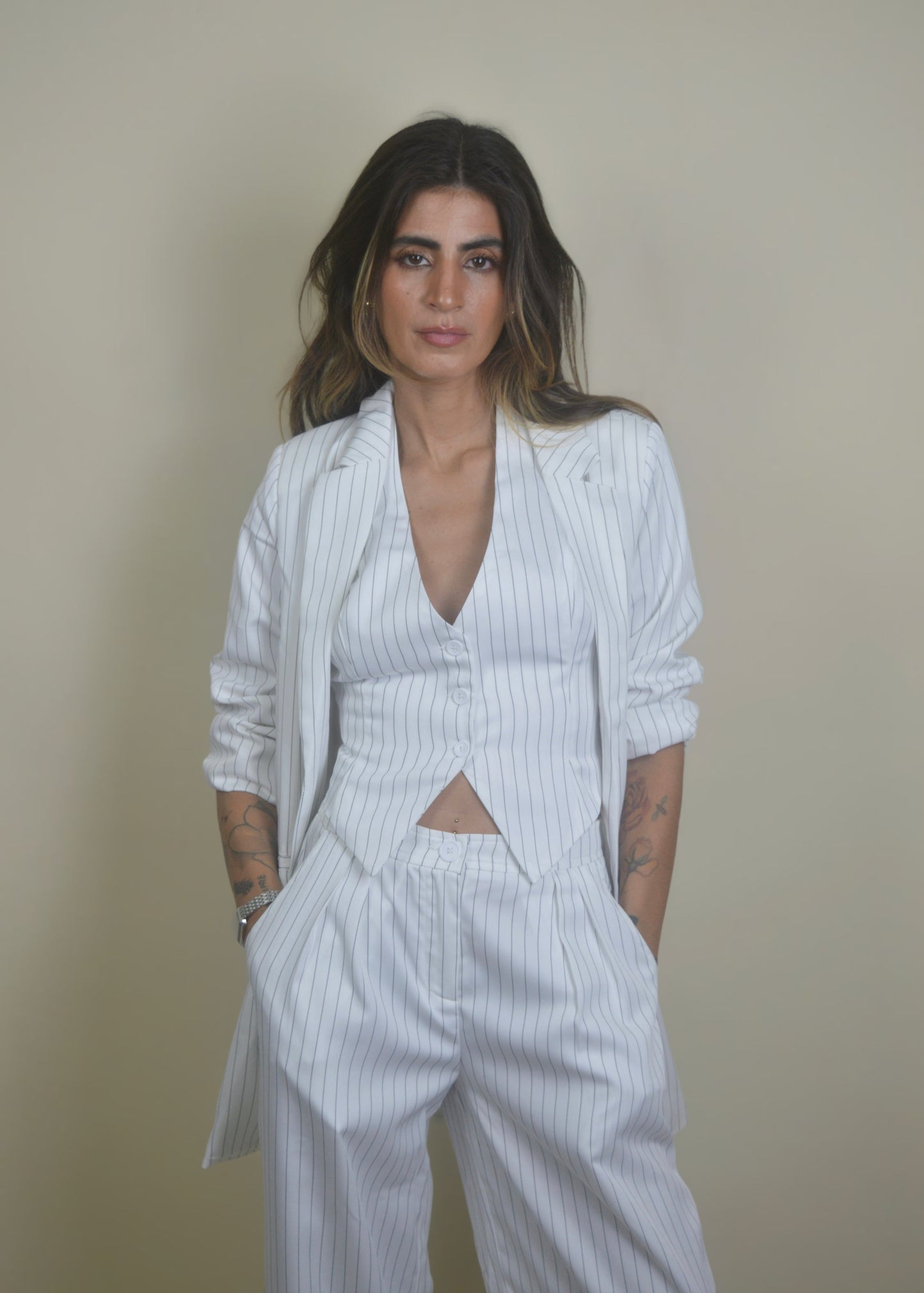 Striped Light Blazer Jacket