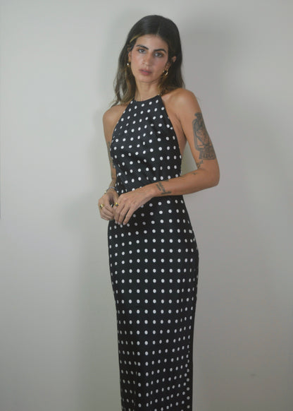 Polka Lace Halter Dress